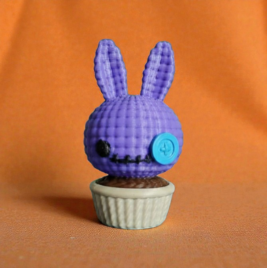Crochet-Style 3D Printed Bunny Succulent – Faux-Knit Desk Buddy & Decorative Planter