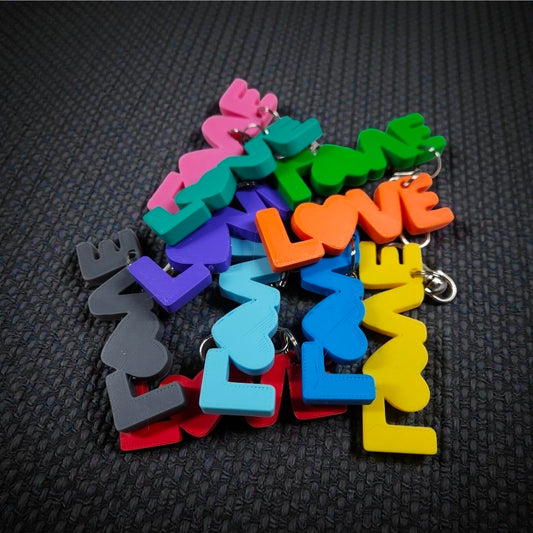 3D Printed Rainbow "LOVE" Keychain & Desk Accessory – Vibrant Pride Decor