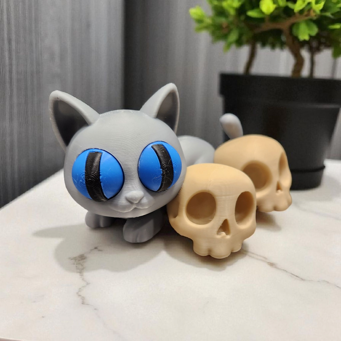 Spooky Cat & Skulls Halloween Display