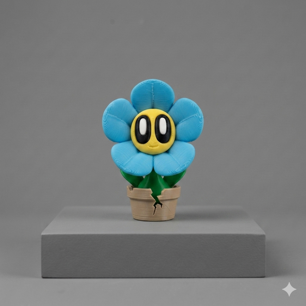 3D Printed Flower – Cute Desktop Companion with Removable Pot