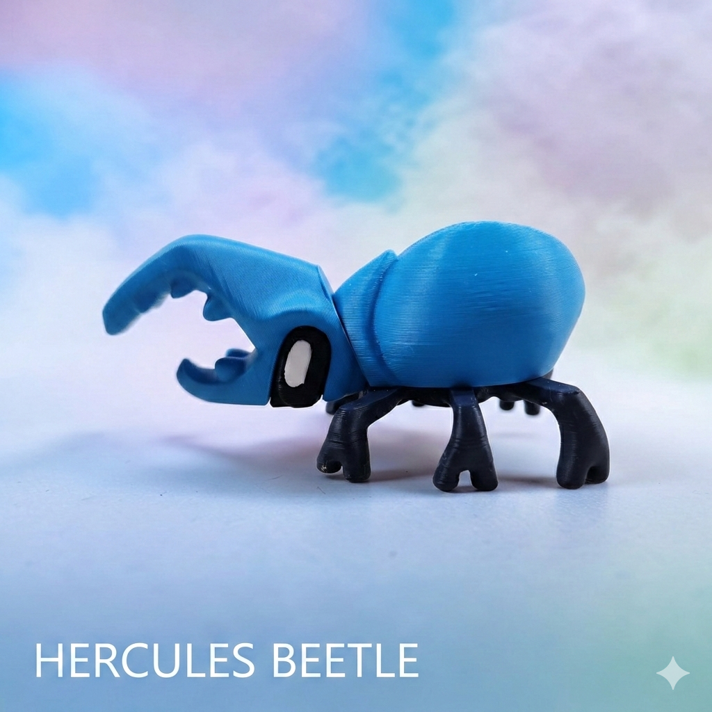 Articulated Blob Beetle Collection – Colorful 3D Printed Insect Fidget Toys