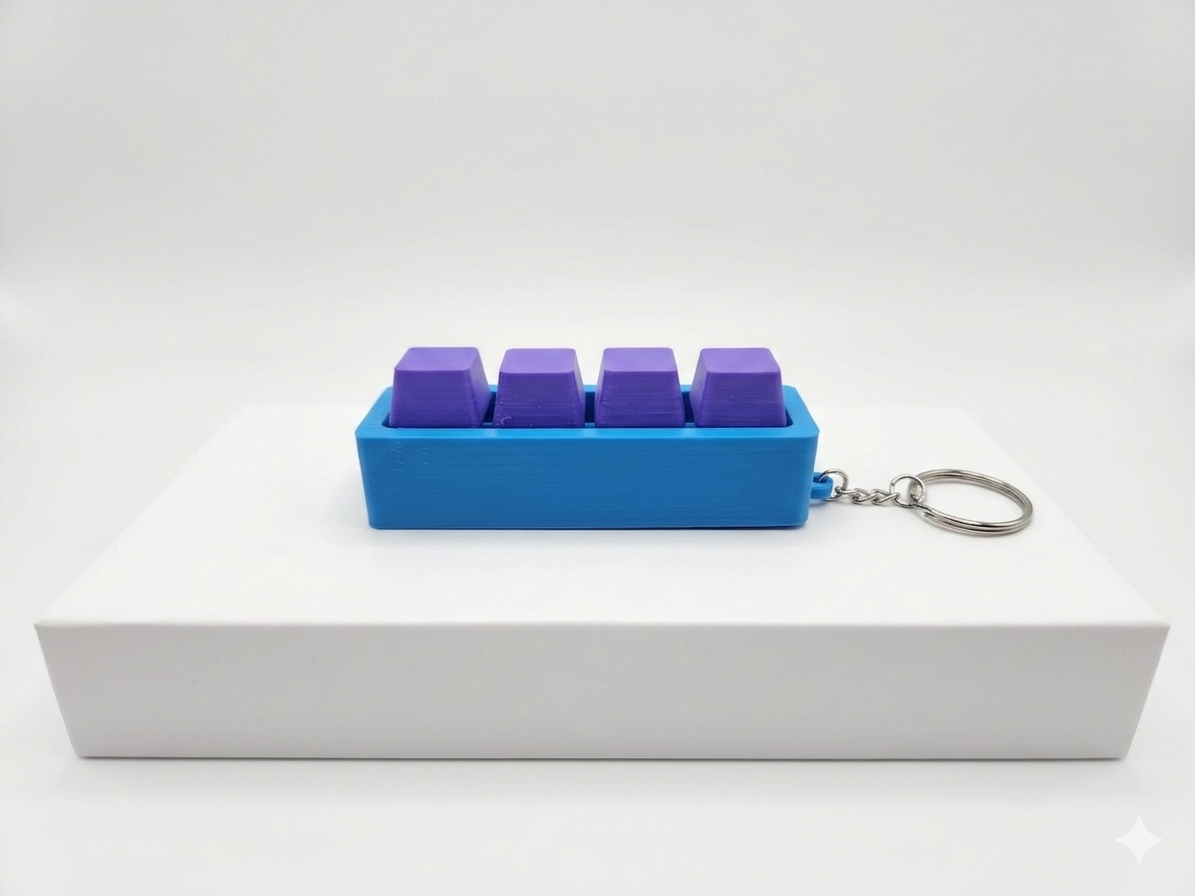 Mechanical Key Switch Fidget Clicker Keychain | 4-Key Tactile EDC Stress Toy