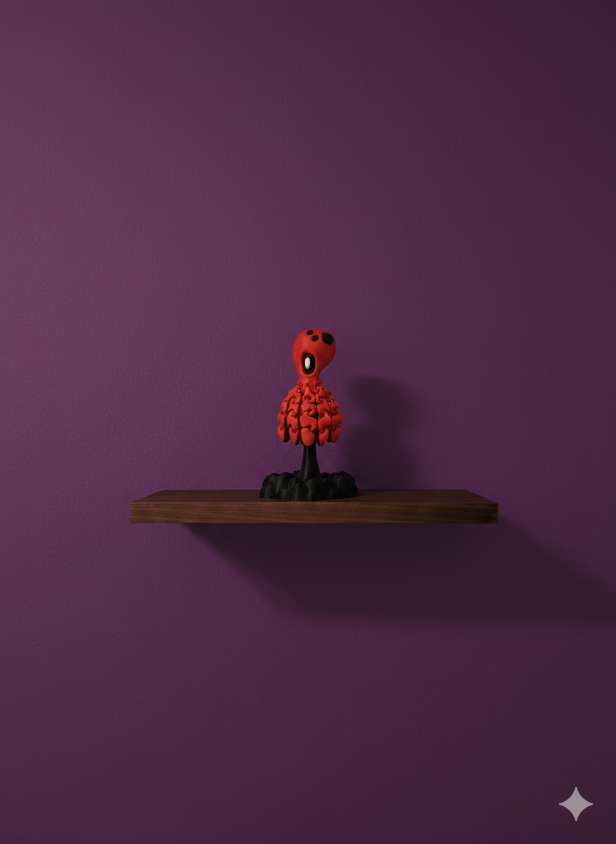 8" Articulated Octopus & Ink Blob Stand Set – Includes 2 Mini Crabs – 3D Printed Marine Art