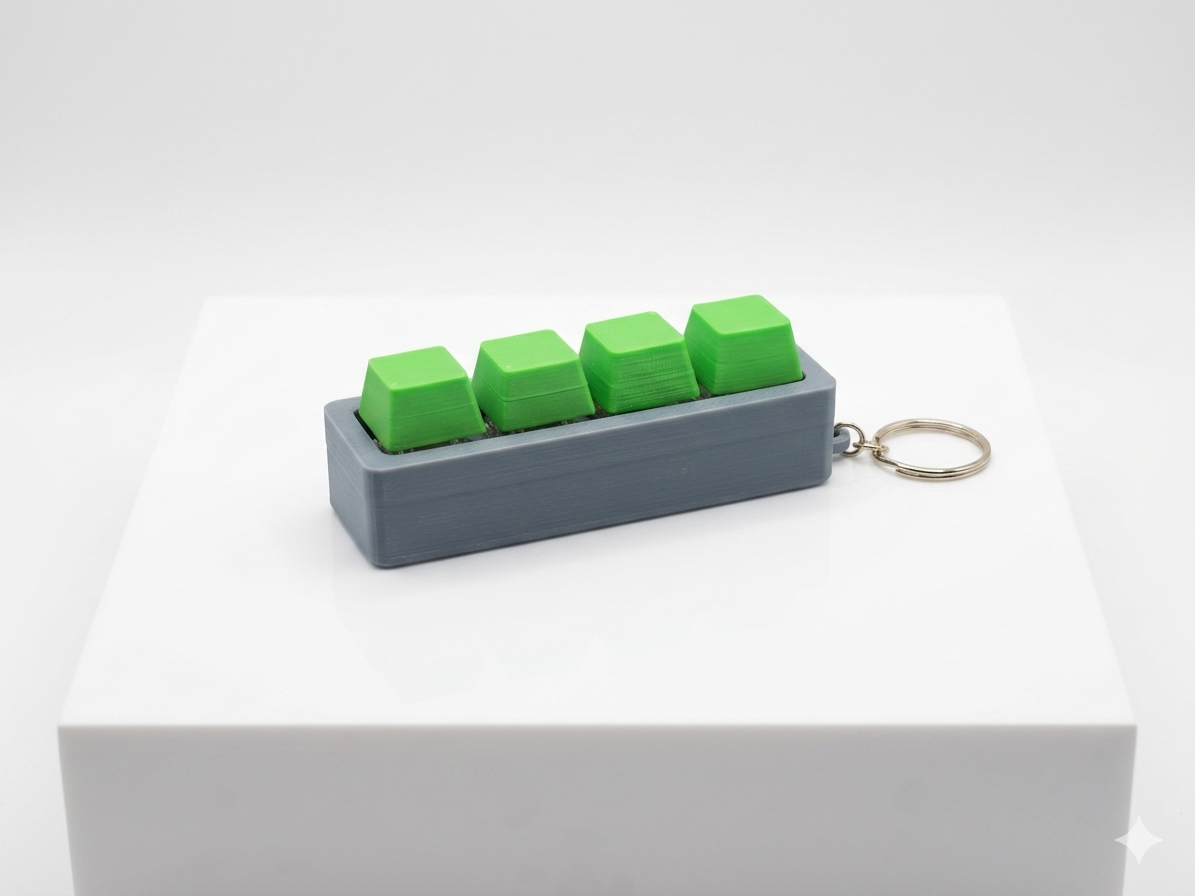 Mechanical Key Switch Fidget Clicker Keychain | 4-Key Tactile EDC Stress Toy