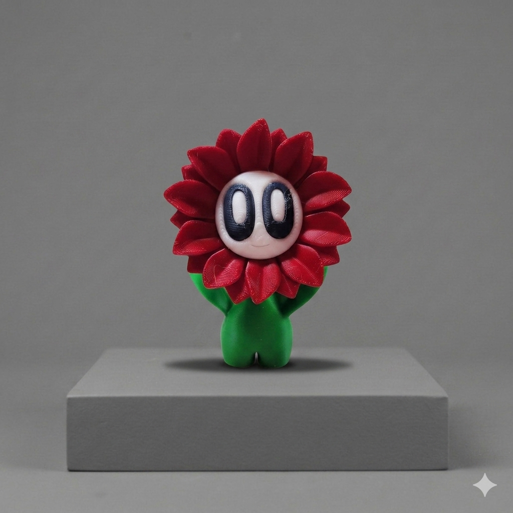 3D Printed Potted Flower – Interactive Desk Toy & Collectible
