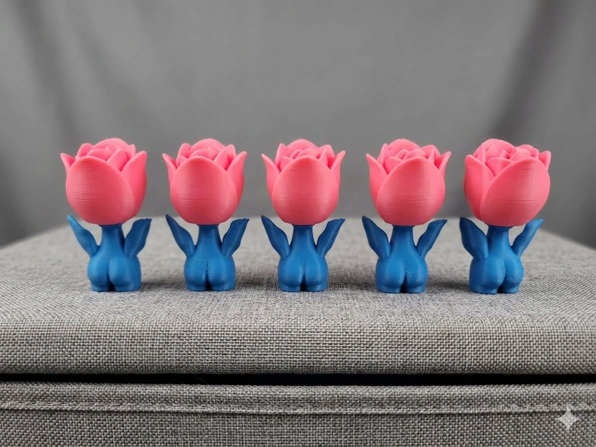 Tulip Sprite Collectible – Handmade 3D Printed Flower Figurine – Spooky Cute Desk Companion