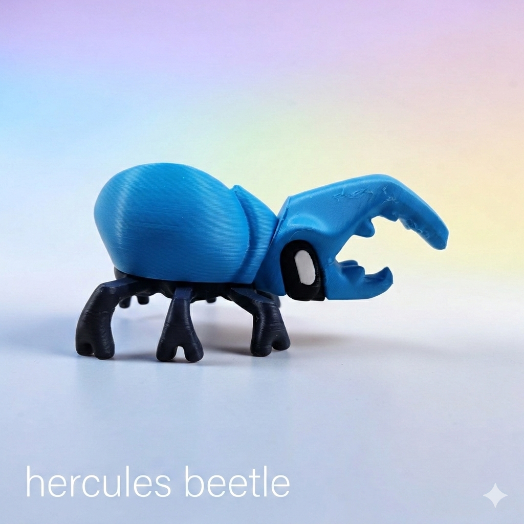 Articulated Blob Beetle Collection – Colorful 3D Printed Insect Fidget Toys