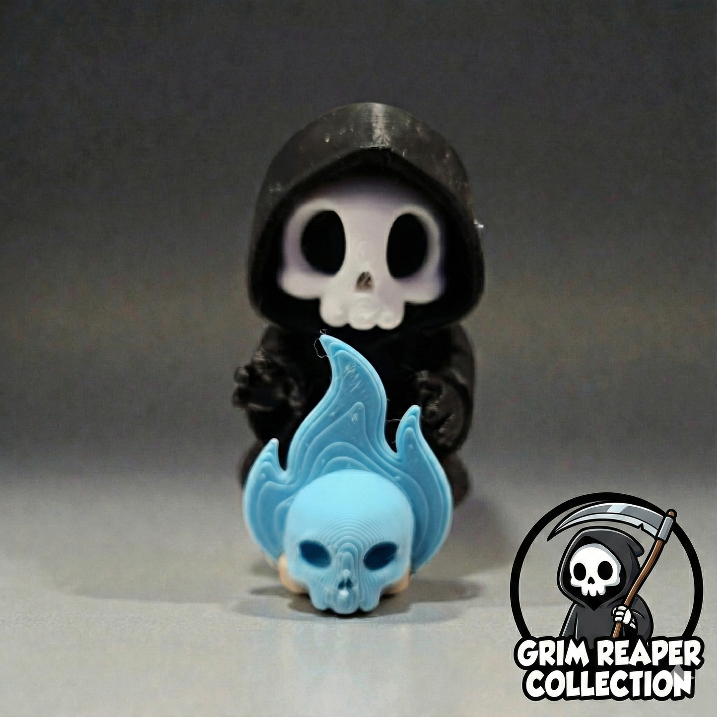Grim Reaper Warming Hands "Soul Fire" Figurine | Cute Gothic Desk Decor