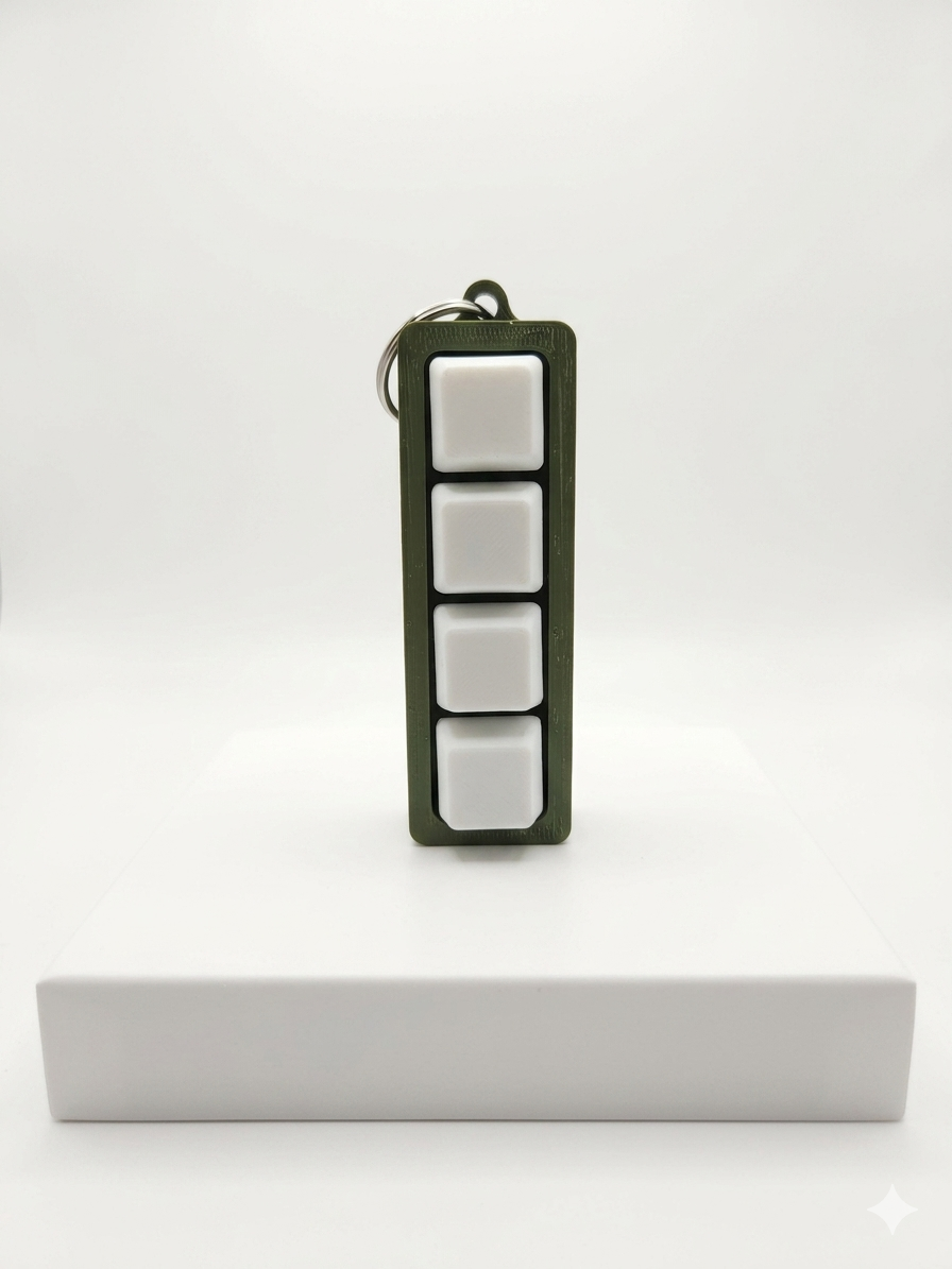 Mechanical Key Switch Fidget Clicker Keychain | 4-Key Tactile EDC Stress Toy