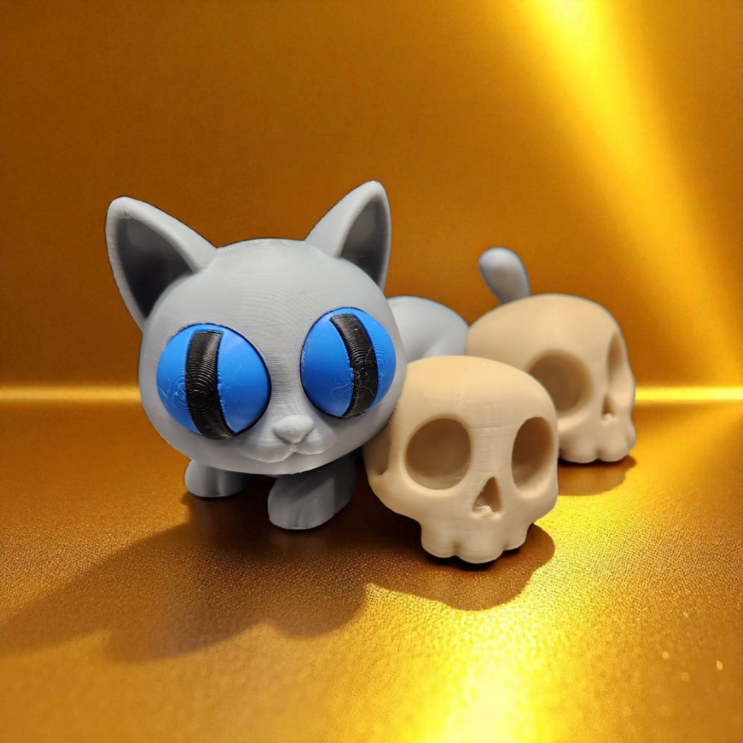 Spooky Cat & Skulls Halloween Display