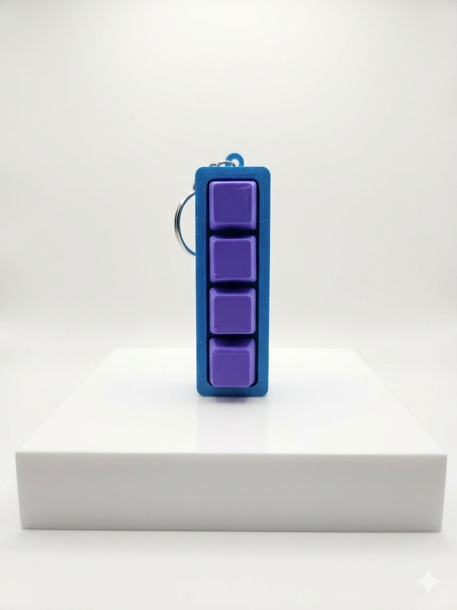 Mechanical Key Switch Fidget Clicker Keychain | 4-Key Tactile EDC Stress Toy