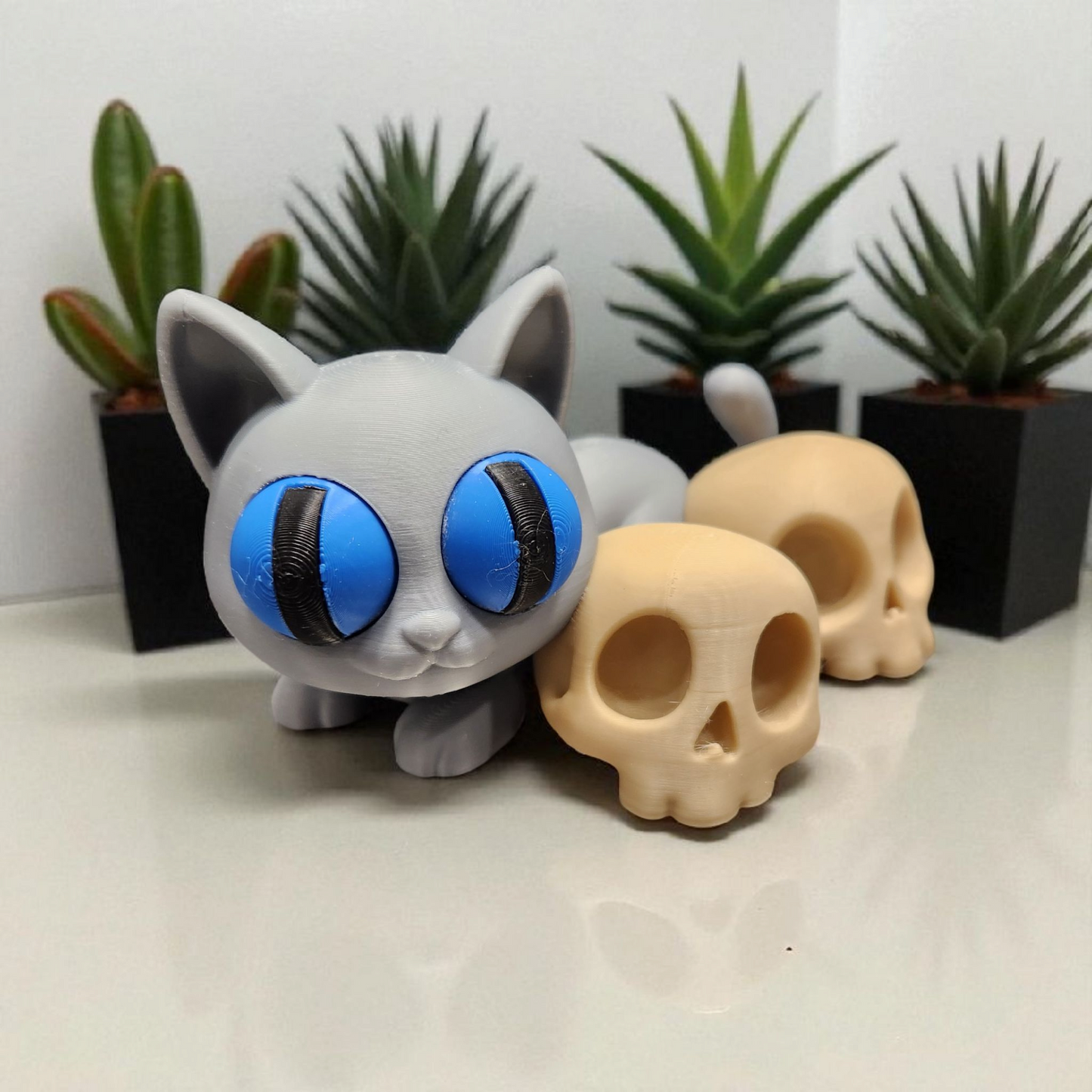 Spooky Cat & Skulls Halloween Display