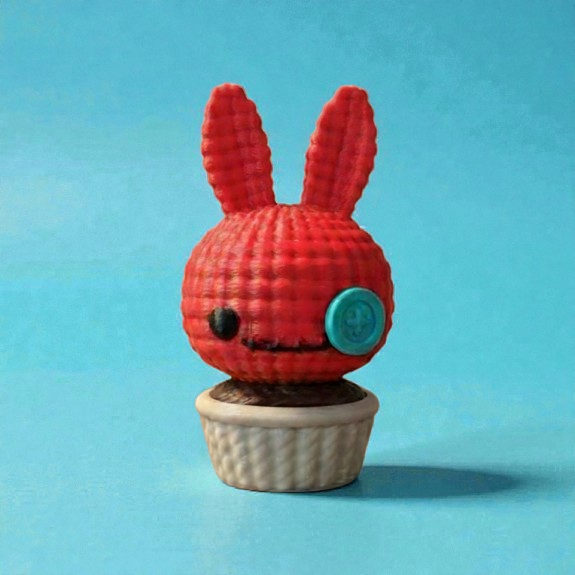 Crochet-Style 3D Printed Bunny Succulent – Faux-Knit Desk Buddy & Decorative Planter