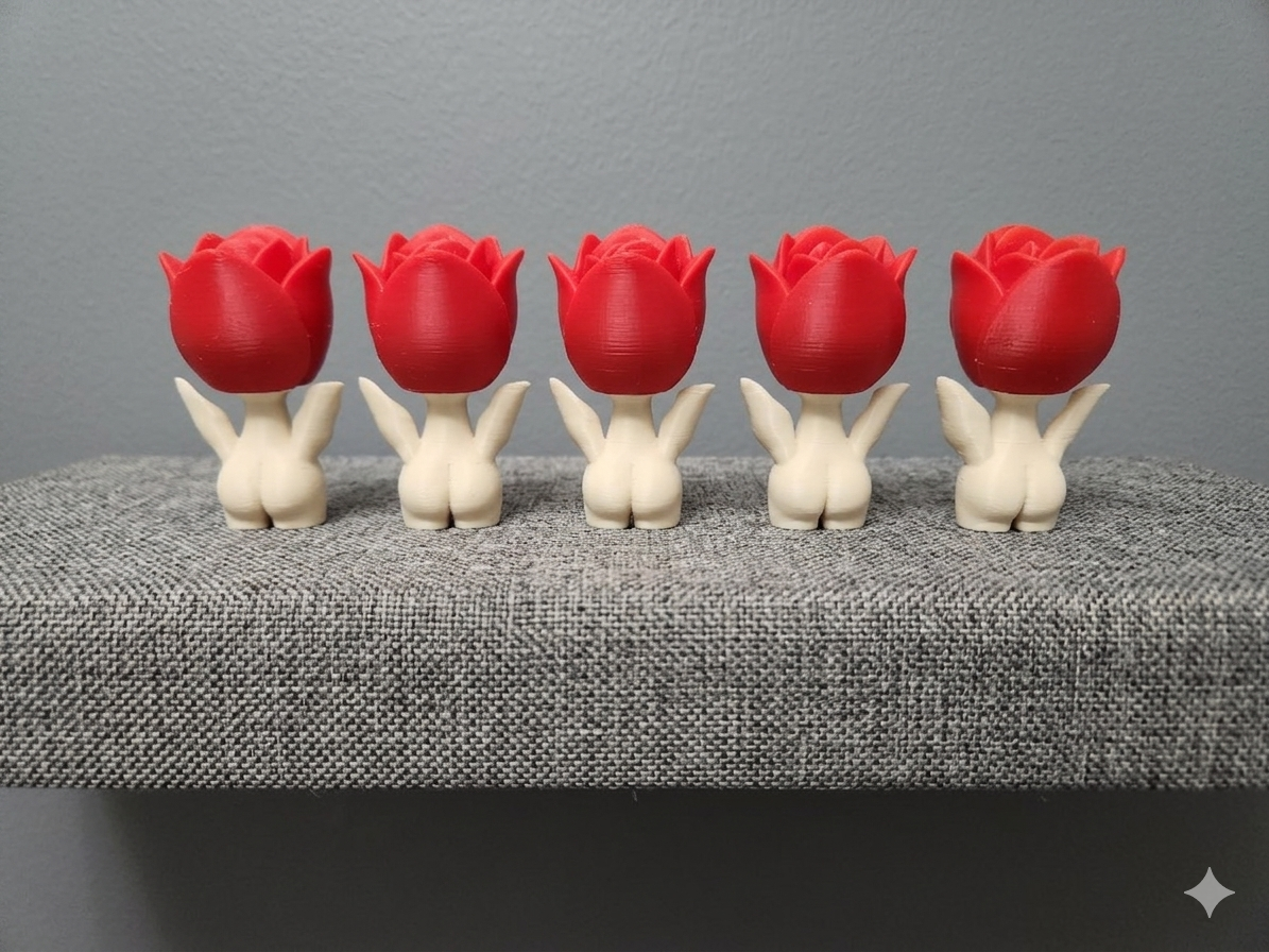 Tulip Sprite Collectible – Handmade 3D Printed Flower Figurine – Spooky Cute Desk Companion