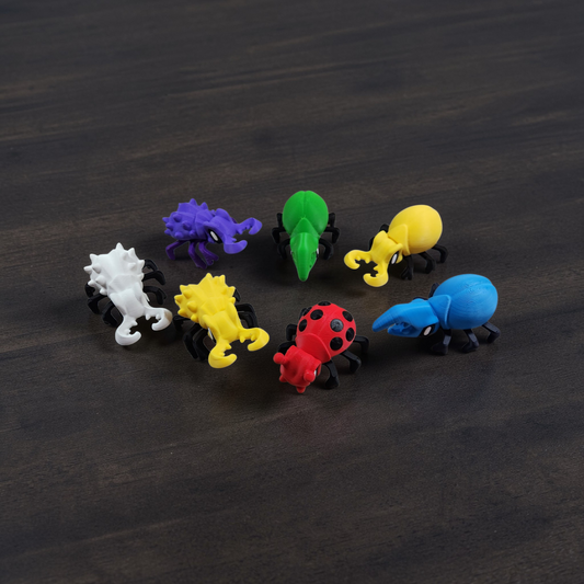 Articulated Blob Beetle Collection – Colorful 3D Printed Insect Fidget Toys