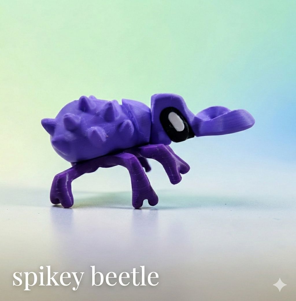 Articulated Blob Beetle Collection – Colorful 3D Printed Insect Fidget Toys