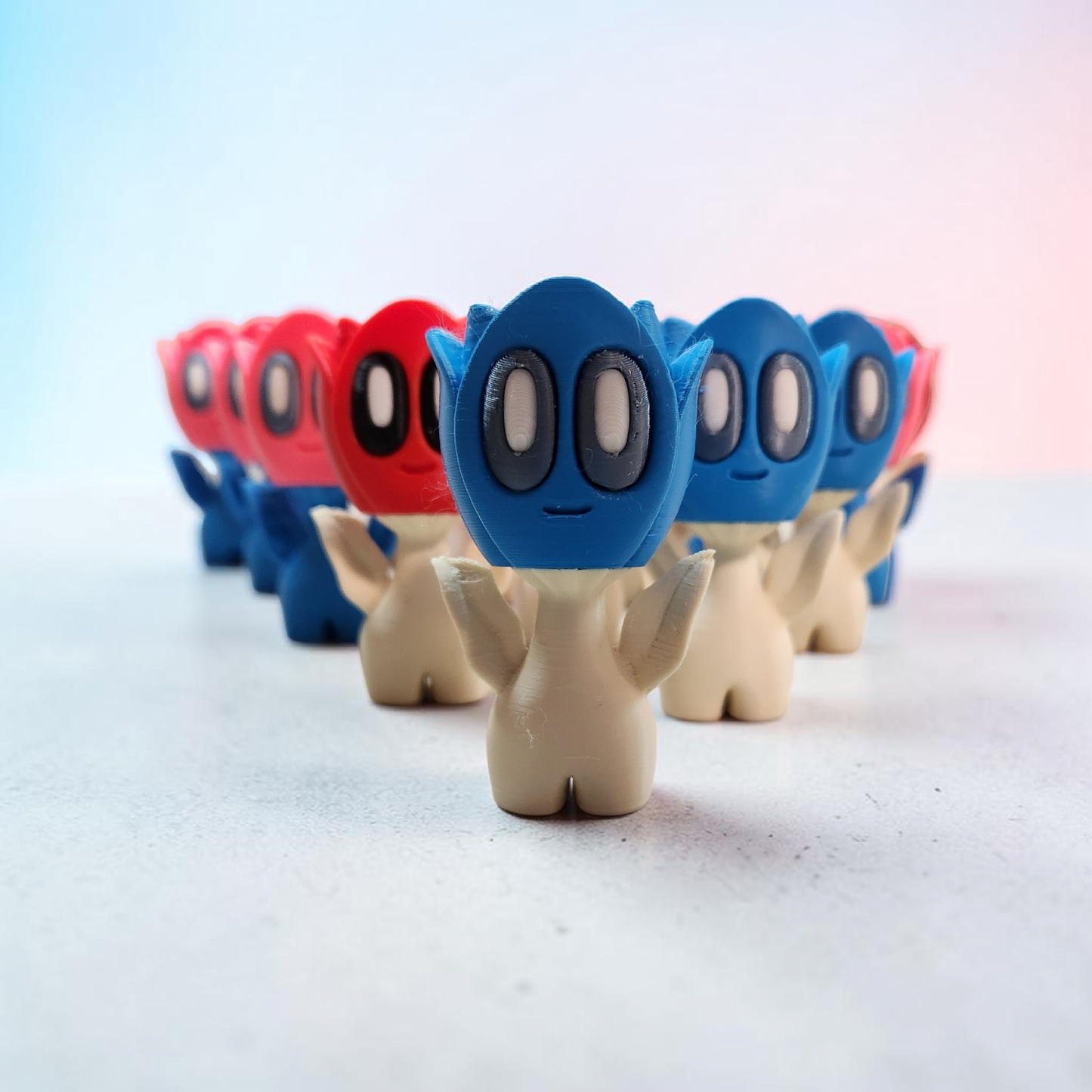 Tulip Sprite Collectible – Handmade 3D Printed Flower Figurine – Spooky Cute Desk Companion