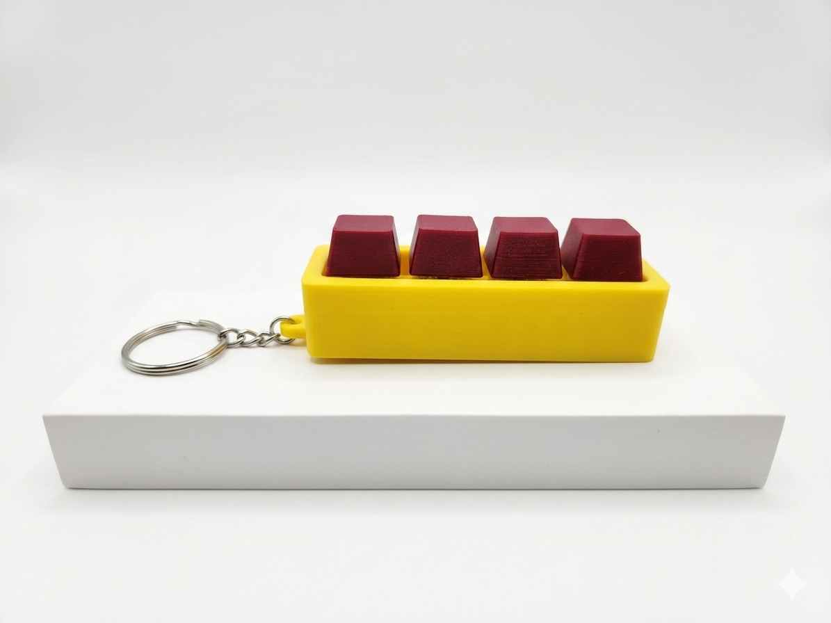 Mechanical Key Switch Fidget Clicker Keychain | 4-Key Tactile EDC Stress Toy