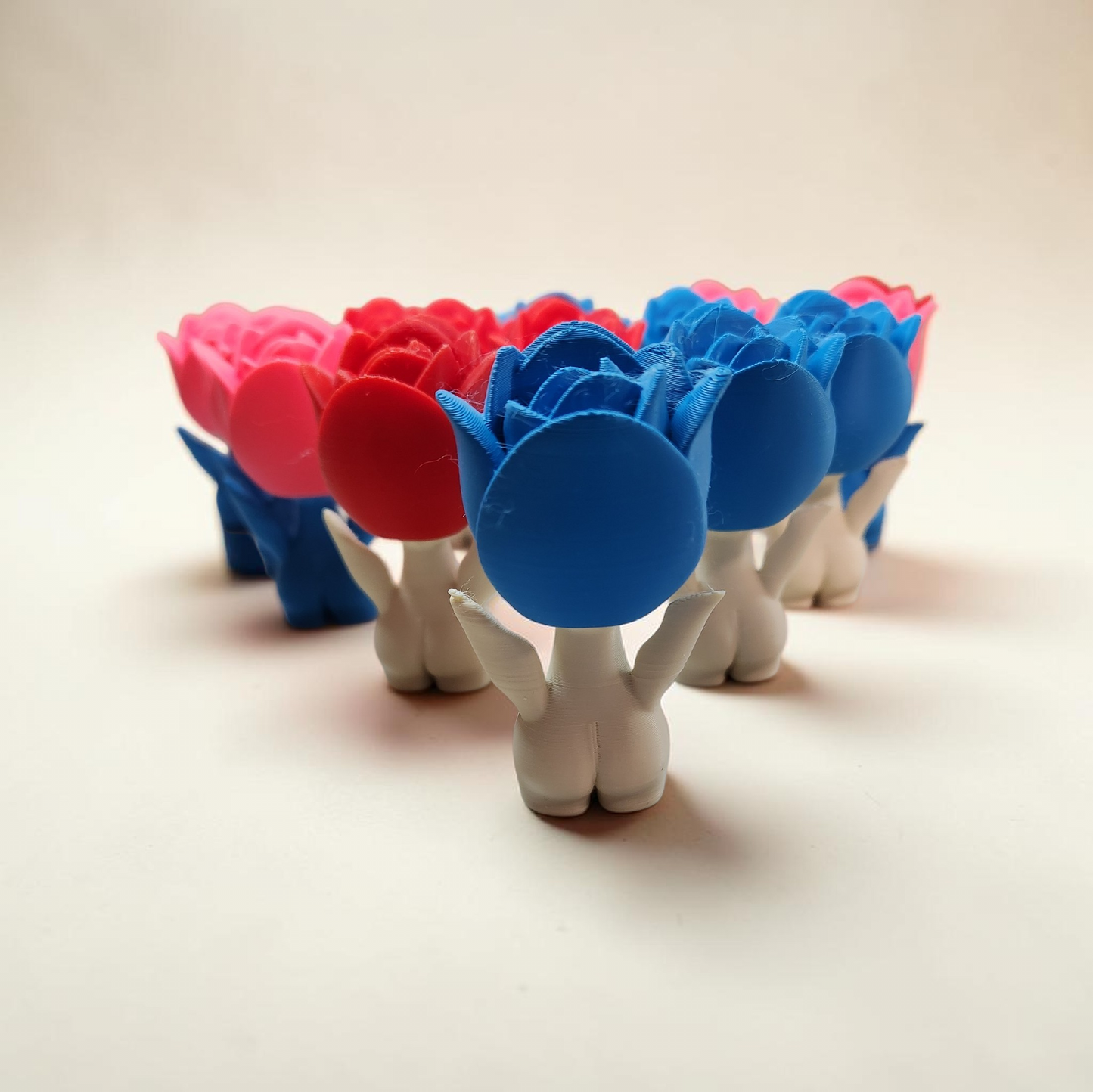 Tulip Sprite Collectible – Handmade 3D Printed Flower Figurine – Spooky Cute Desk Companion
