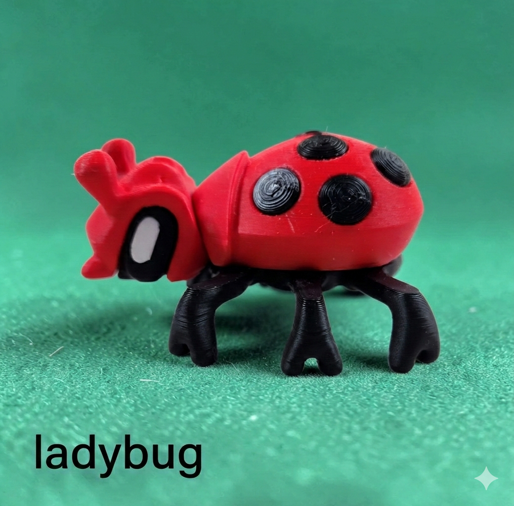 Articulated Blob Beetle Collection – Colorful 3D Printed Insect Fidget Toys