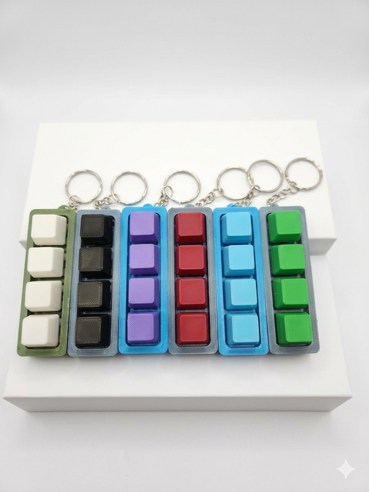 Mechanical Key Switch Fidget Clicker Keychain | 4-Key Tactile EDC Stress Toy