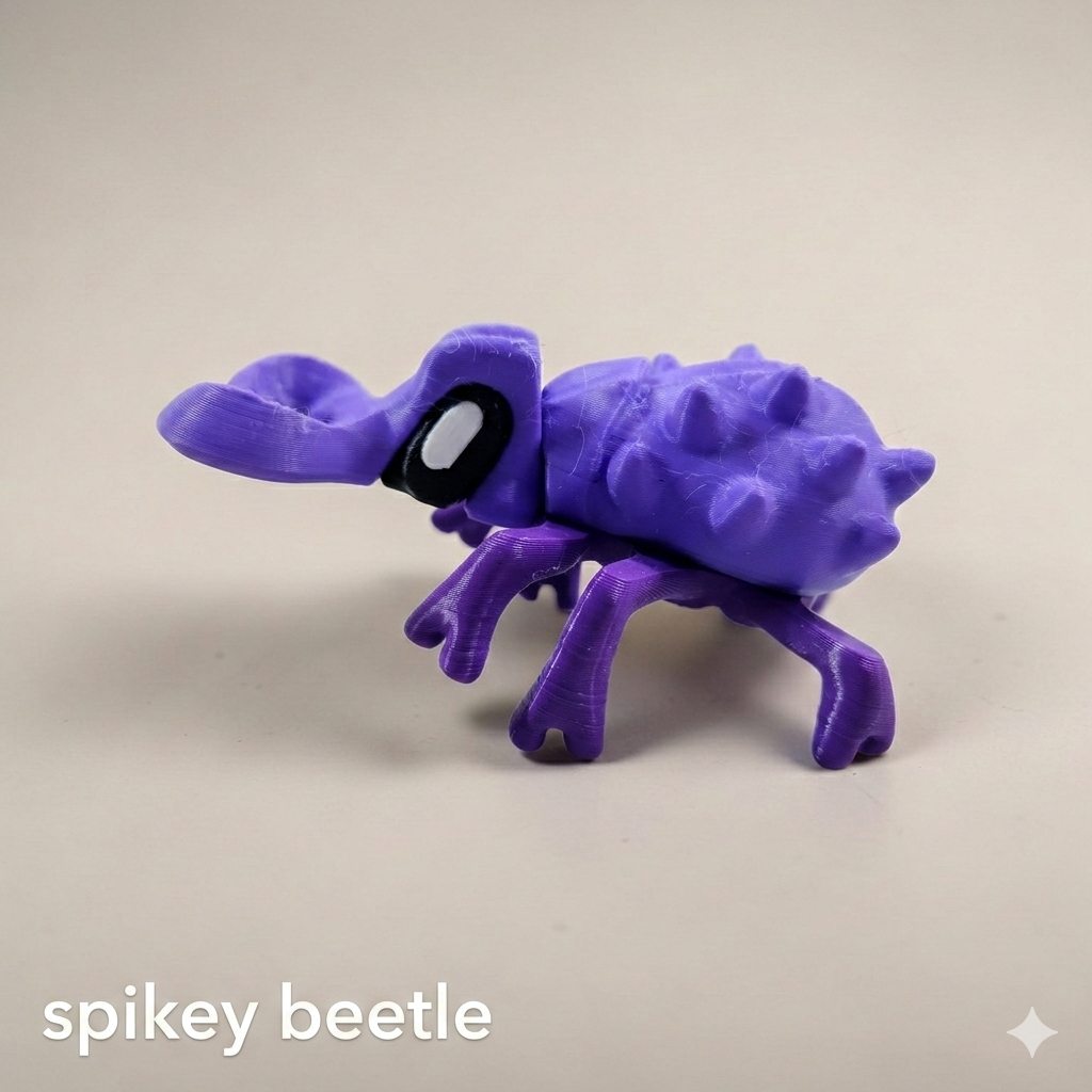 Articulated Blob Beetle Collection – Colorful 3D Printed Insect Fidget Toys