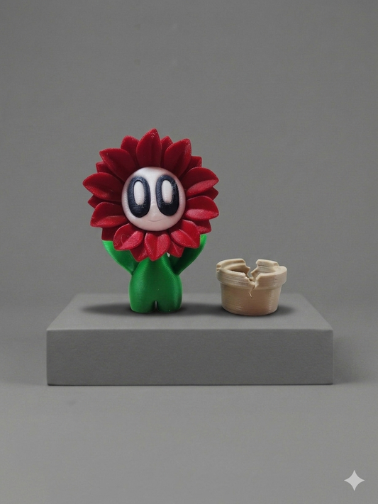 3D Printed Potted Flower – Interactive Desk Toy & Collectible