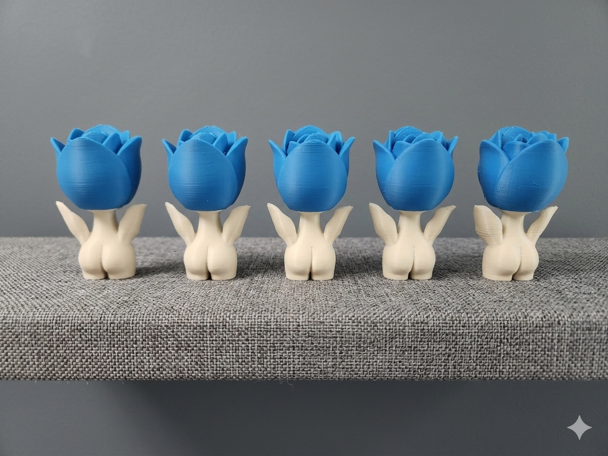 Tulip Sprite Collectible – Handmade 3D Printed Flower Figurine – Spooky Cute Desk Companion