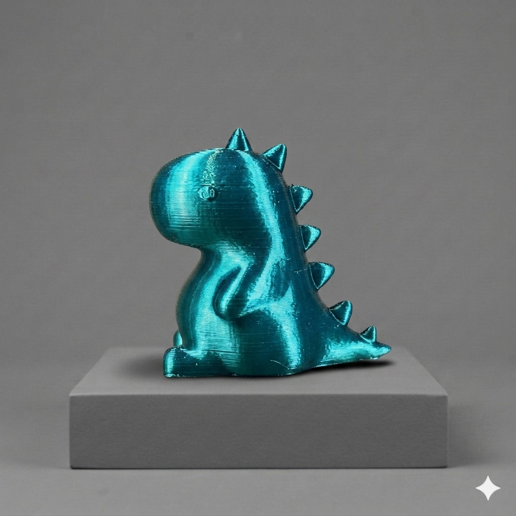 Chubby Dino Figurine – 3D Printed Silk Stegosaurus – Desk Pet & Fidget Toy