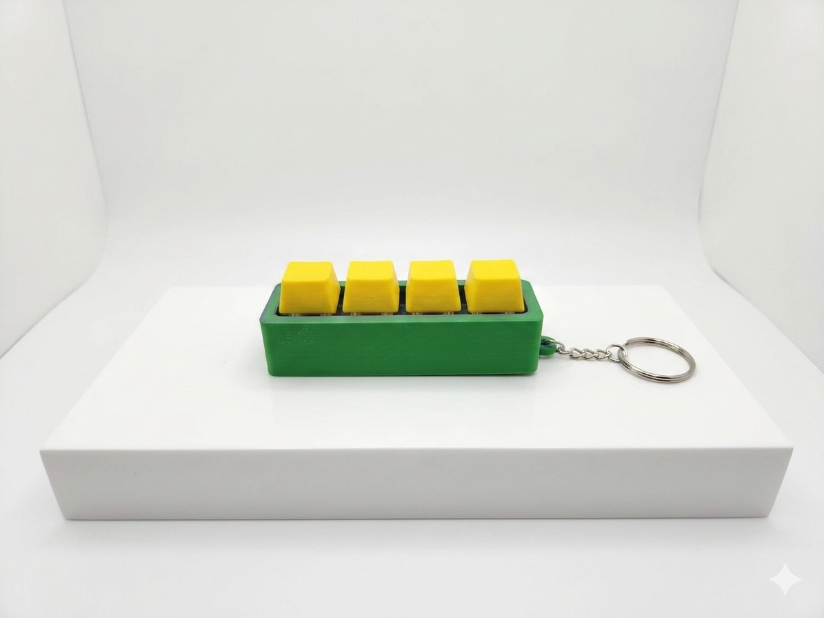 Mechanical Key Switch Fidget Clicker Keychain | 4-Key Tactile EDC Stress Toy