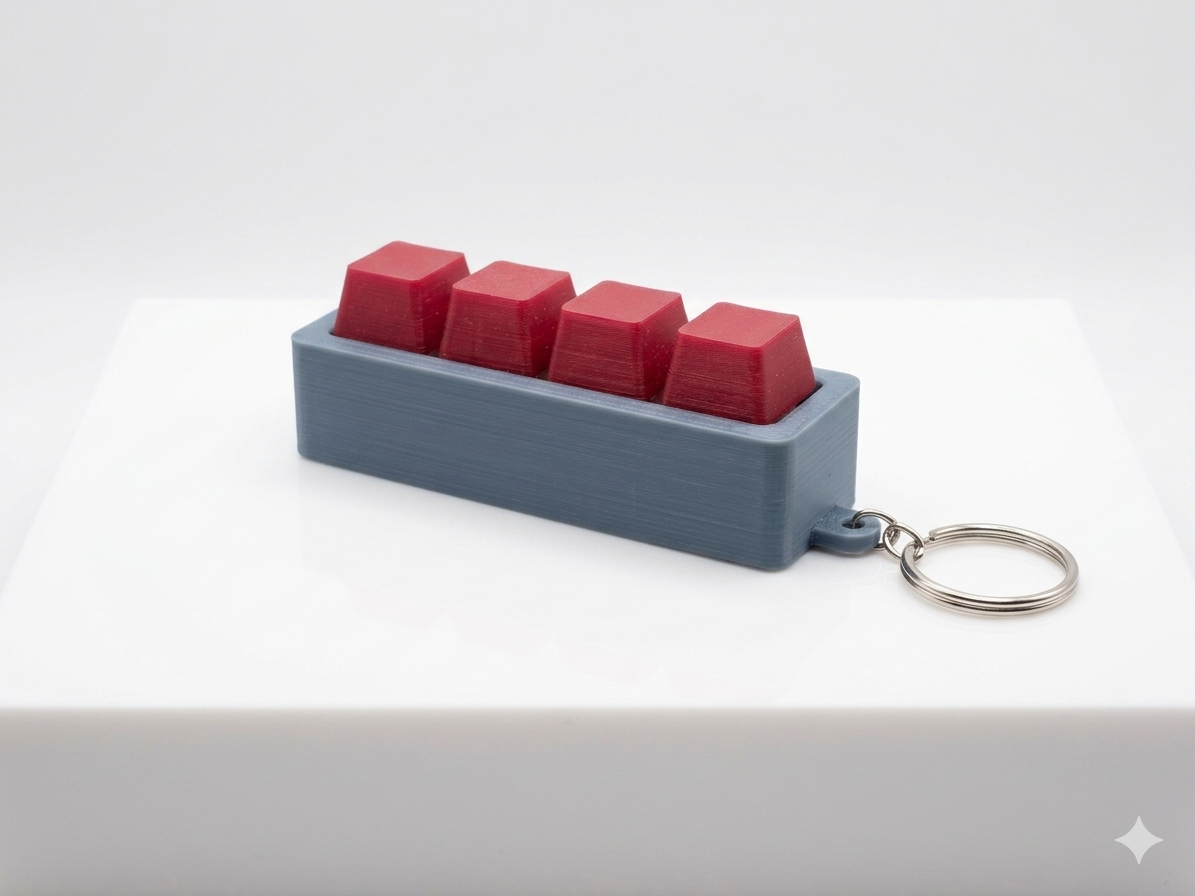 Mechanical Key Switch Fidget Clicker Keychain | 4-Key Tactile EDC Stress Toy